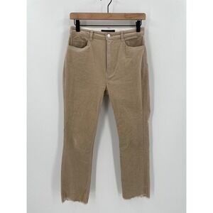 Urban Research Womens 38 US 6 Beige Corduroy High Rise Cropped Straight Pants